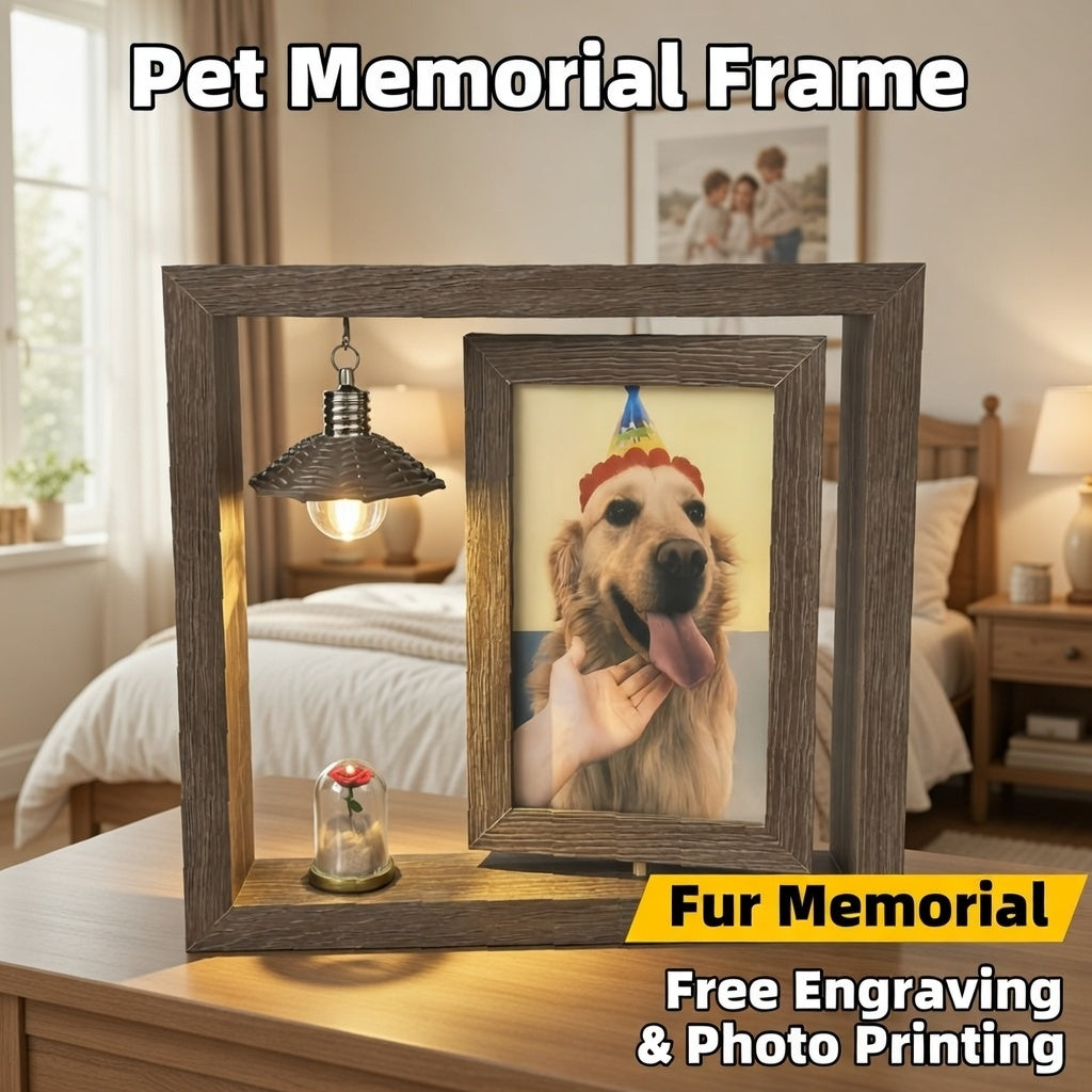 🐾 Custom Pet Fur & Photo Keepsake Frame with Collection Bottle – Hold Their Love in Your Hands 💖🥹