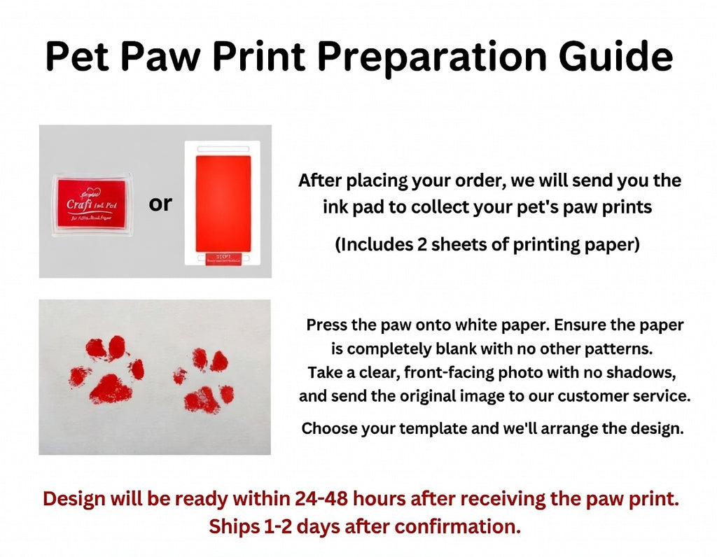 Custom Pet Paw Print Acrylic Memorial Frame - Personalized Dog & Cat Footprint Keepsake Gift