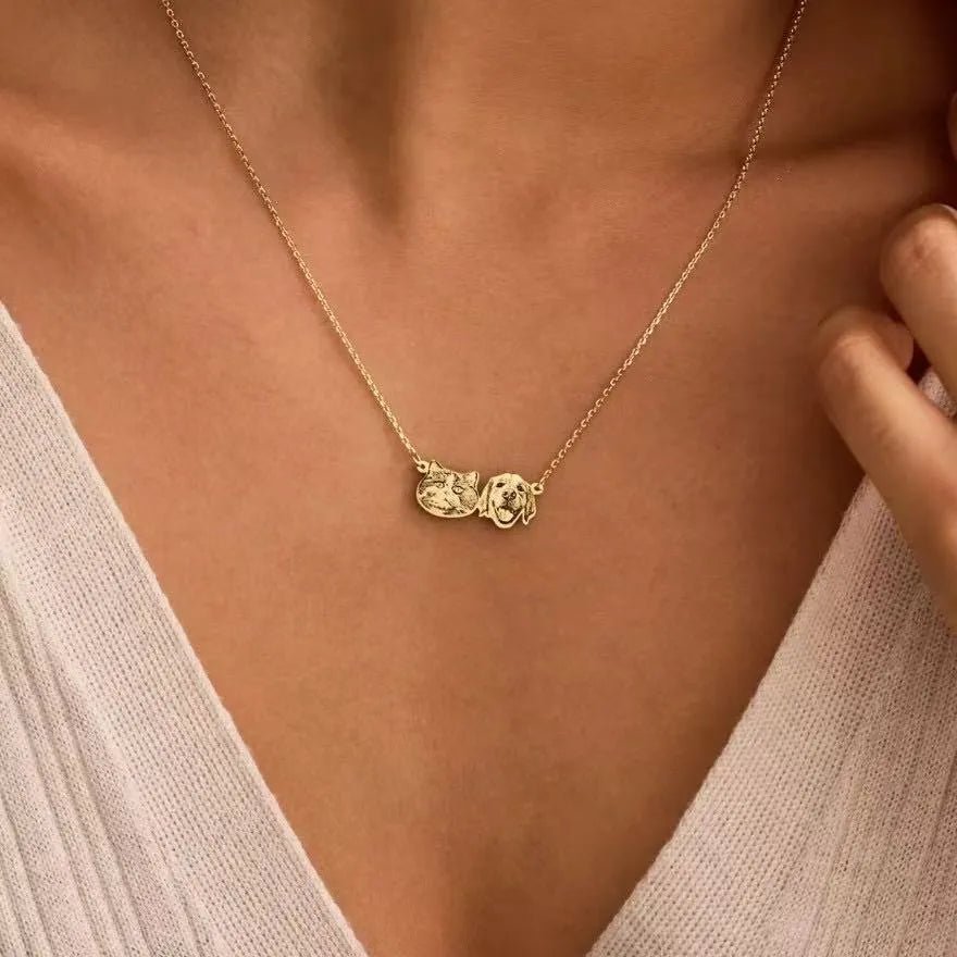 Custom Pet Portrait Engraved Necklace | Wear Your Furry Friend Close to Your Heart ForeverFurEver Memory