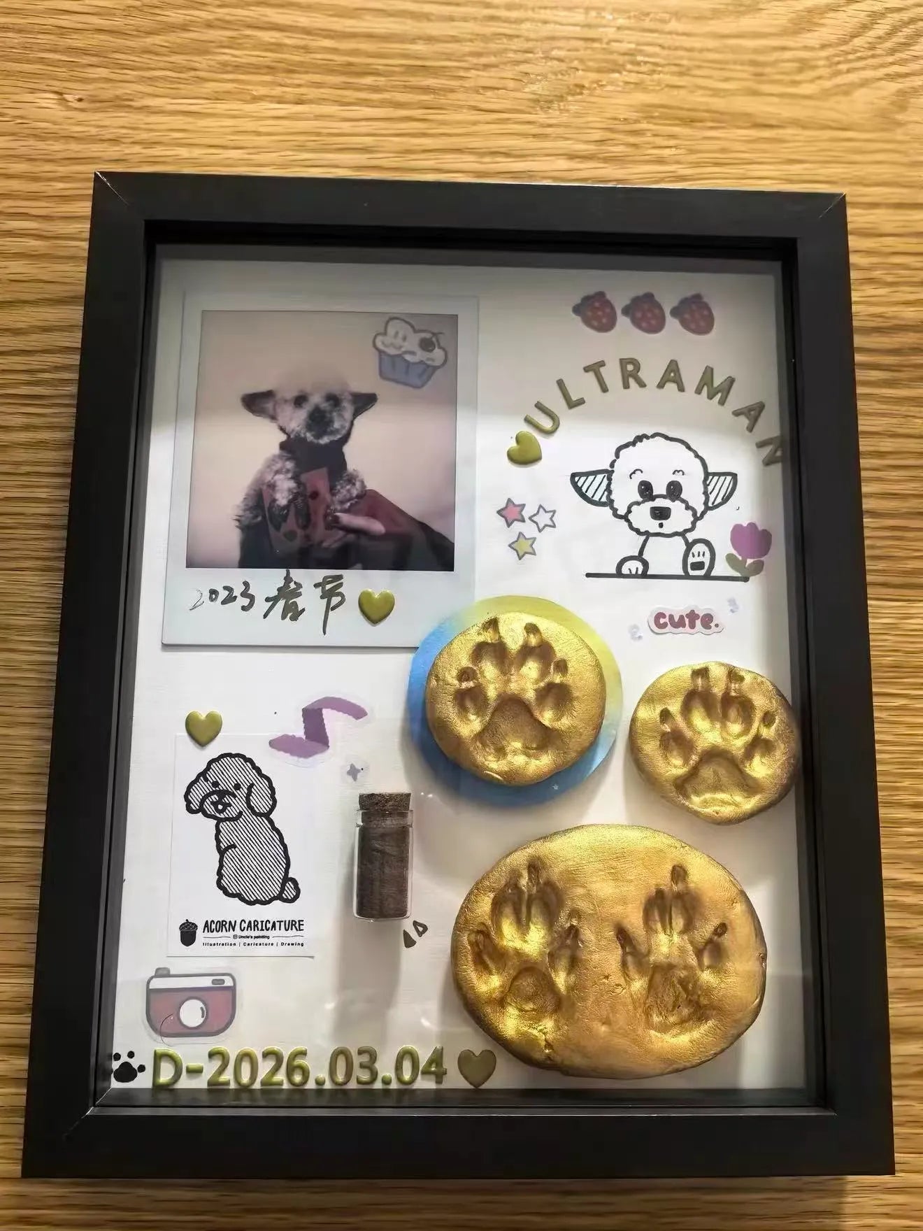DIY Pet Paw Print Photo Frame Kit - Mess - Free Ink Pad Memorial Keepsake for Dogs & CatsFurEver Memory