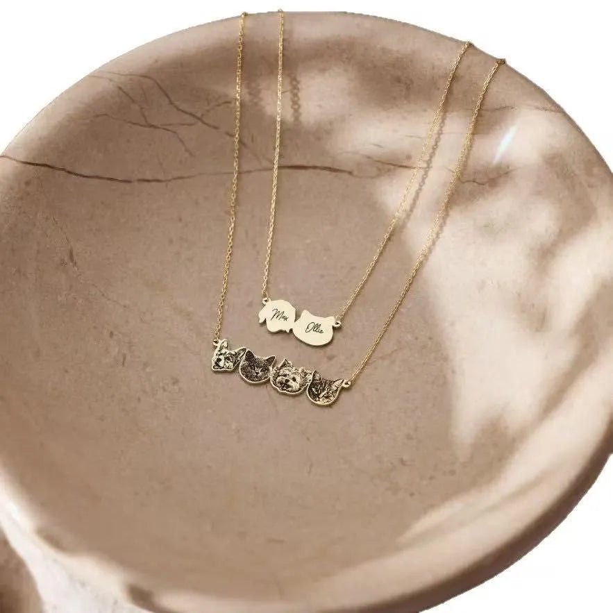 Custom Pet Portrait Engraved Necklace | Wear Your Furry Friend Close to Your Heart ForeverFurEver Memory